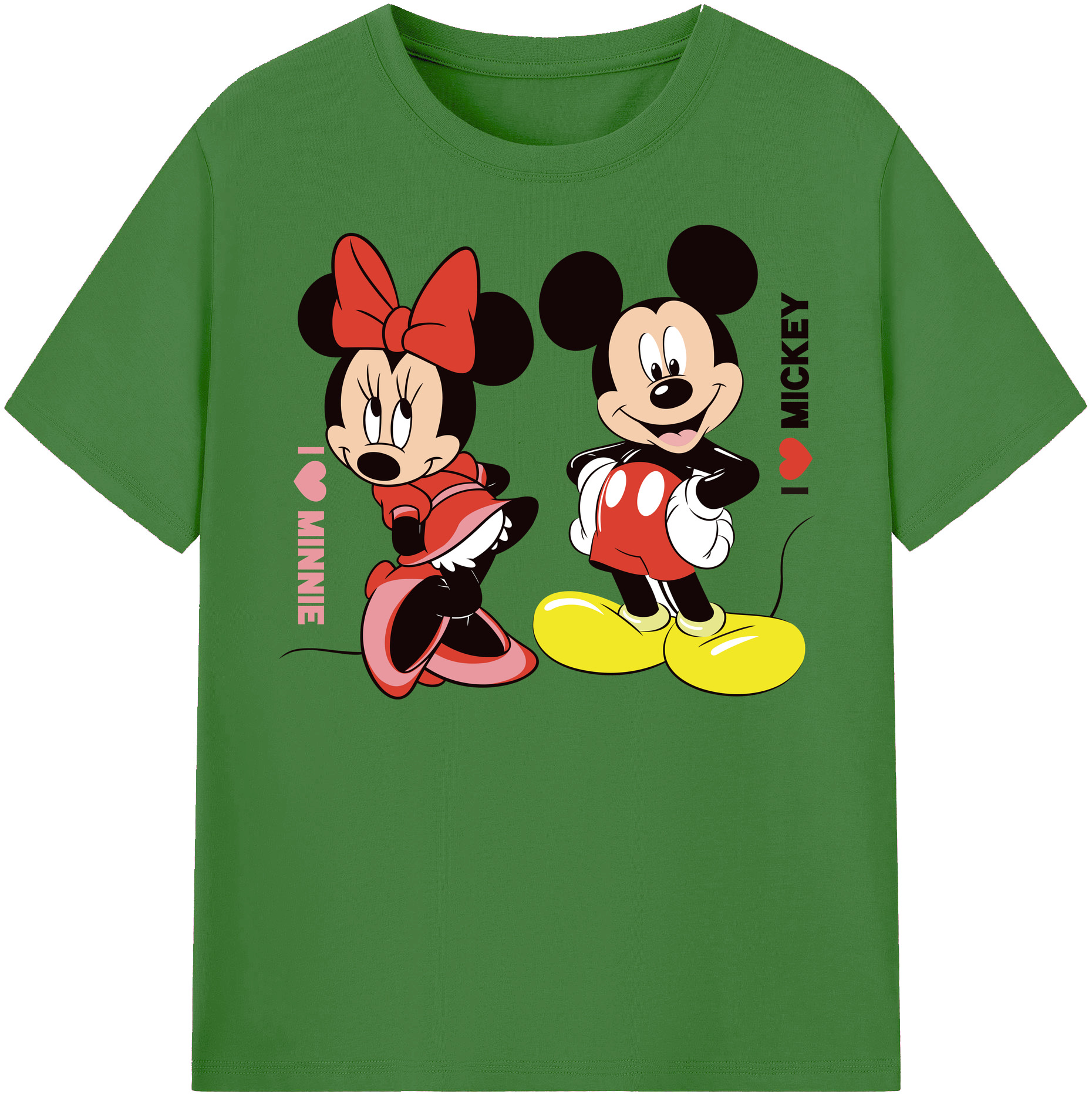（画像用） ミッキーマウス Mickey Mouse レディースカジュアルプリントTシャツ（綿100％）